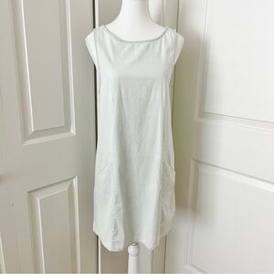 OAK + FORT Light Blue Chambray Sleeveless Dress with Pockets XS
